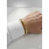 Siyah Deri  / Çelik  Erkek Deri Bileklik 20 Cm  - Ebl0044