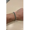 Siyah Deri / Çelik  Erkek Deri Bileklik 20 Cm  - Ebl0048