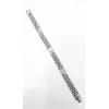 Siyah Deri / Çelik  Erkek Deri Bileklik 20 Cm  - Ebl0054