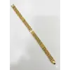 Siyah Deri / Çelik  Erkek Deri Bileklik 20 Cm  - Ebl0062