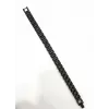 Siyah Deri / Çelik  Erkek Deri Bileklik 20 Cm  - Ebl0078