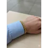 Siyah Deri / Çelik  Erkek Deri Bileklik 20 Cm  - Ebl0081