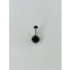 Siyah Taşlı Göbek Piercing - Pg0021