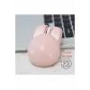 Tavşan Figürlü Kablosuz Mouse Pil Dahil Etiket Hediyeli Pembe