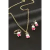 Tavşan Mineli Set Kolye