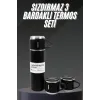 Termos Seti Paslanmaz Çelik 3 Bardaklı Vakumlu Termos Set 500 Ml 12 Saate Kadar Isı Koruma