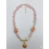 Toz Pembe  Pirinç Kolyeler 40+5 Cm  - Kl0295