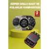 Ucuz Kaliteli Akıllı Saat Ve Powerbank Bluetooth Kulaklık 5.1 Stereo Anc Özelliği