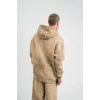 Unisex Double Oversize Kapşonlu Yıkamalı SweatShirt - Bej