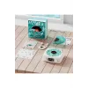 Waves Nostalji Plak Görünümlü Bluetooth Hoparlör 3d Ses Dalgası Retro Müzik Plak Mavi