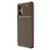 Xiaomi Poco X7 Pro Kılıf Auto Focus Karbon Kapak - Kahverengi