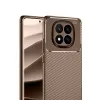 Xiaomi Redmi Note 14 Pro 5g Kılıf Auto Focus Karbon Kapak - Kahverengi