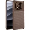 Xiaomi Redmi Note 14 Pro Plus Kılıf Auto Focus Karbon Kapak - Kahverengi