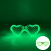 Yeşil Led Işıklı Kalp Gözlük – 3 Modlu Parti  Glow Gözlüğü