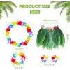 Yetişkin Hawaii Kostüm Seti - Yaprak Etek  Hawaii Set - 5 Parça