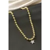 Yıldız Top Zincir Çelik Kolye