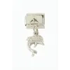 Yunus Zirkon Taşlı Sallatılı Çelik Charm