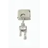 Zirkon Taşlı Sallatılı Çelik Charm