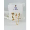 Zirkon Taşlı Üçlü Kombin Küpe - Kp00048