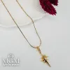 Zirkon Taşlı Zincir : Çelik Çelik Kolye 40+5 Cm - Kl0239