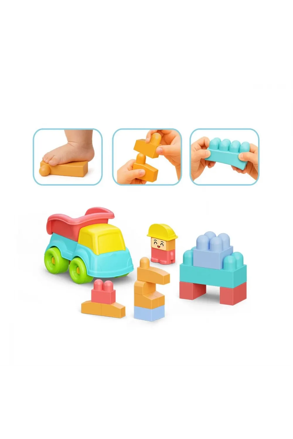 04123 YUMUŞAK BLOKİ BLOKLAR KAMYON SET 24 PARÇA