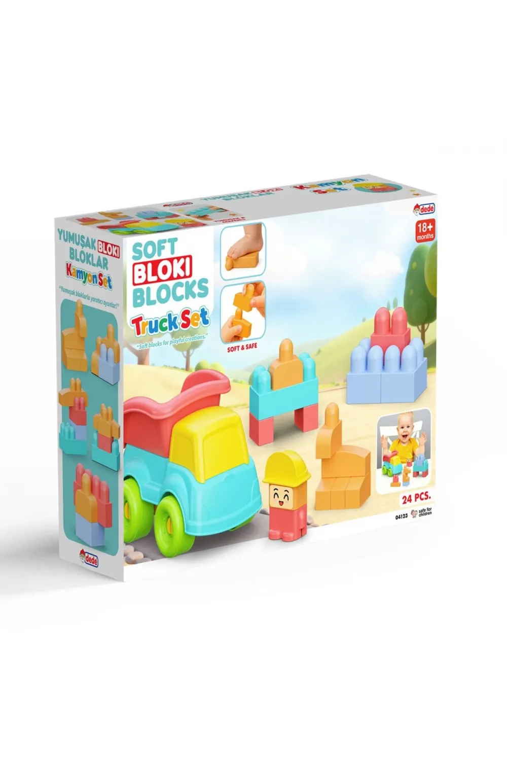 04123 YUMUŞAK BLOKİ BLOKLAR KAMYON SET 24 PARÇA