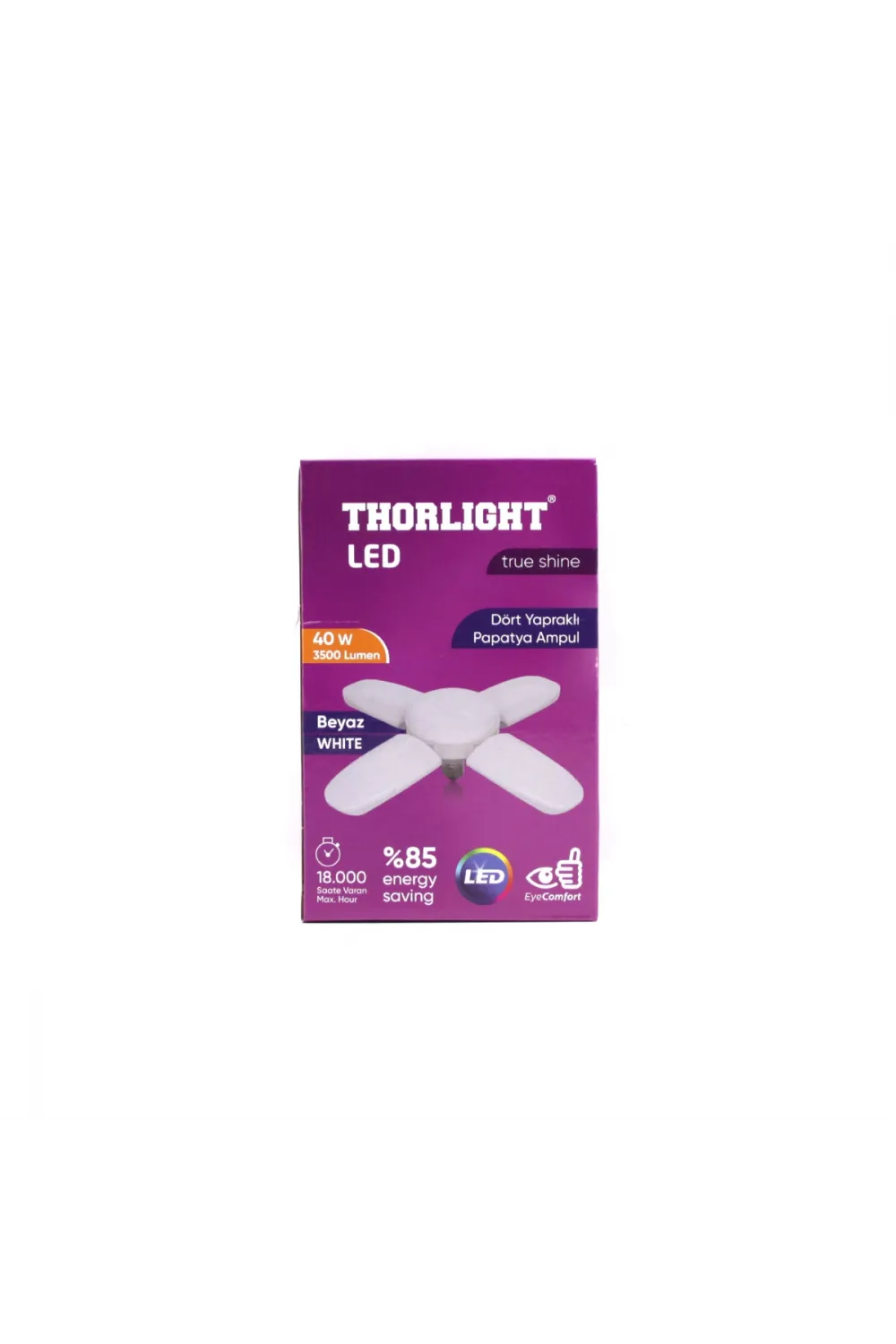 1+4 Kollu - Yapraklı Pervane Modeli Papatya Beyaz Led Lamba Ampul 40w - E27 P-6040b