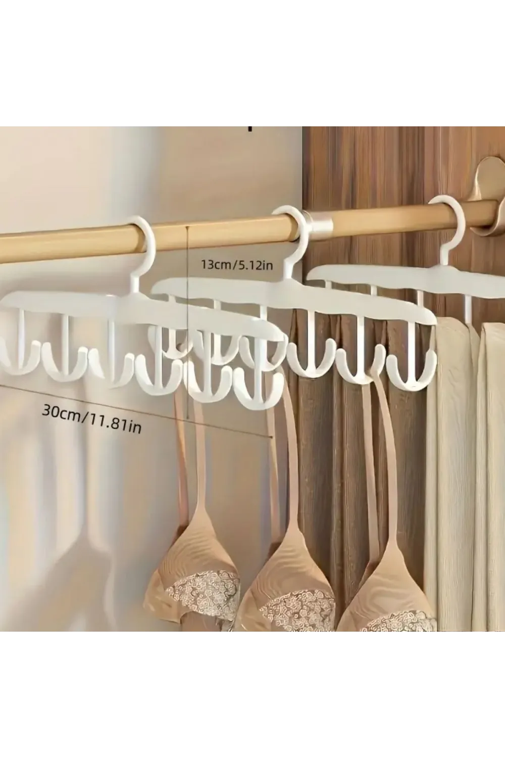 1 Adet Yer Tasarruflu 6 Kancalı Plastik Dolap İçi Düzenleyici Pratik Askı