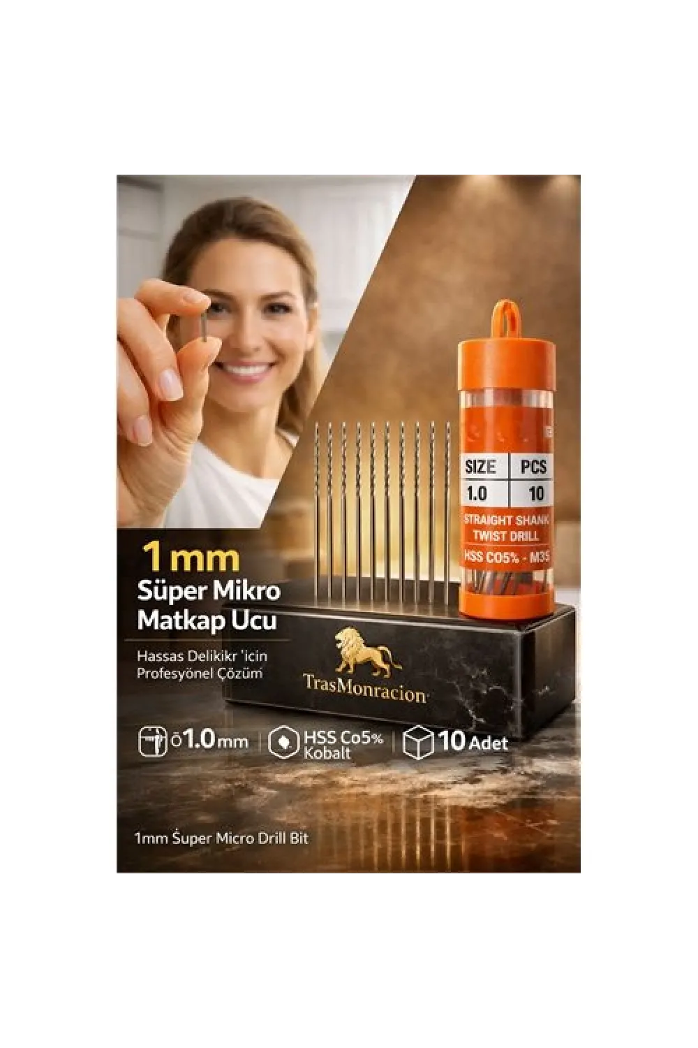 1 mm Süper Mikro İnce HSS Kobalt Mikro Matkap Ucu Seti (10lu) 723194