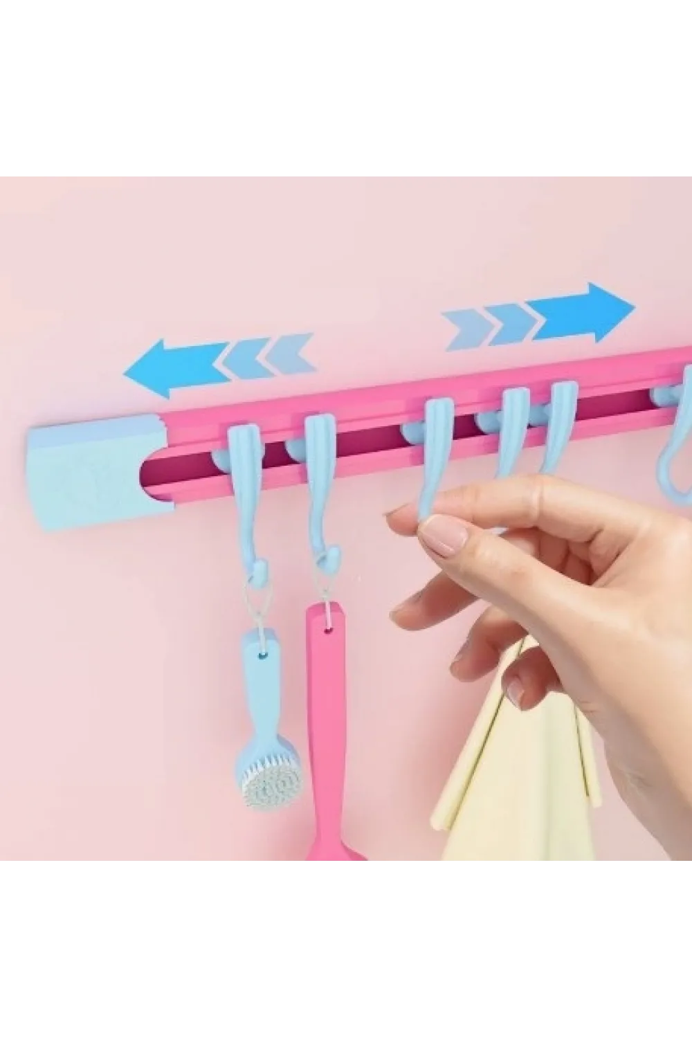 10 Kancalı Raylı Mutfak Ve Banyo Düzenleyici Askı 30 Cm