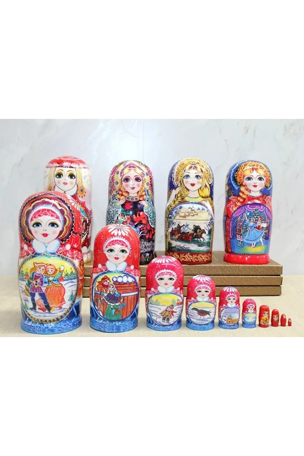 10lu Ahşap Matruşka Seti Alk4389