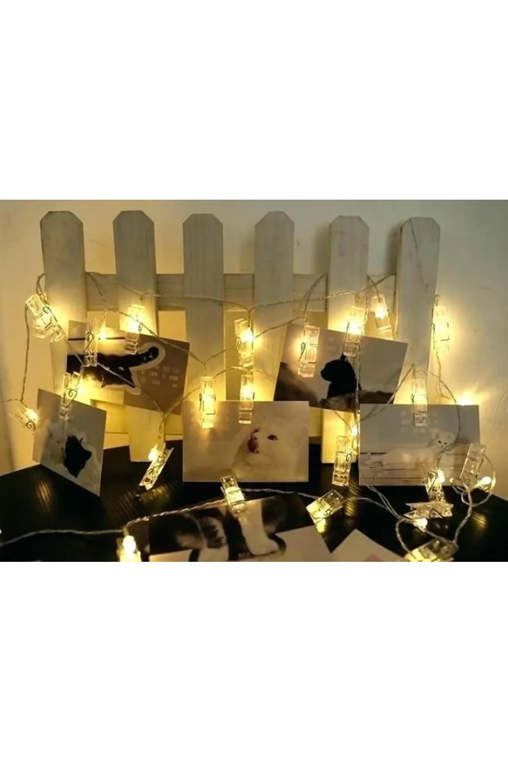 10lu Led Işıklı Fotoğraf Mandalları