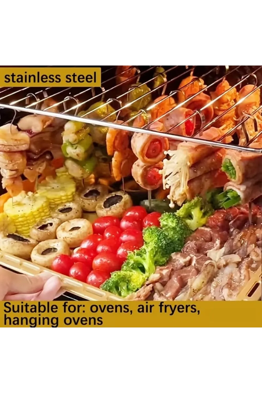 10lu Paslanmaz Çelik Şiş Seti (20 cm) - Airfryer & Mangal