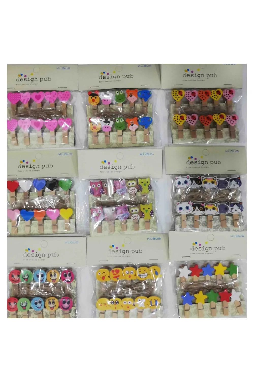 10lu Şekilli Ahşap Mandallar 3.5cm (10lu Set-10 Paket)
