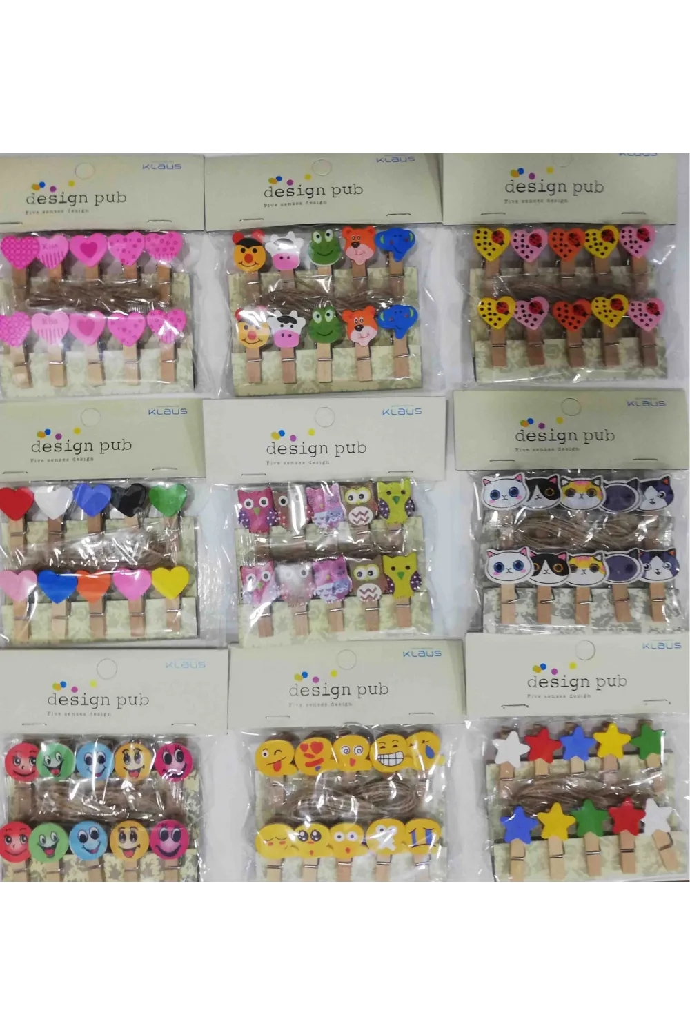 10lu Şekilli Ahşap Mandallar 3.5cm (10lu Set-10 Paket)