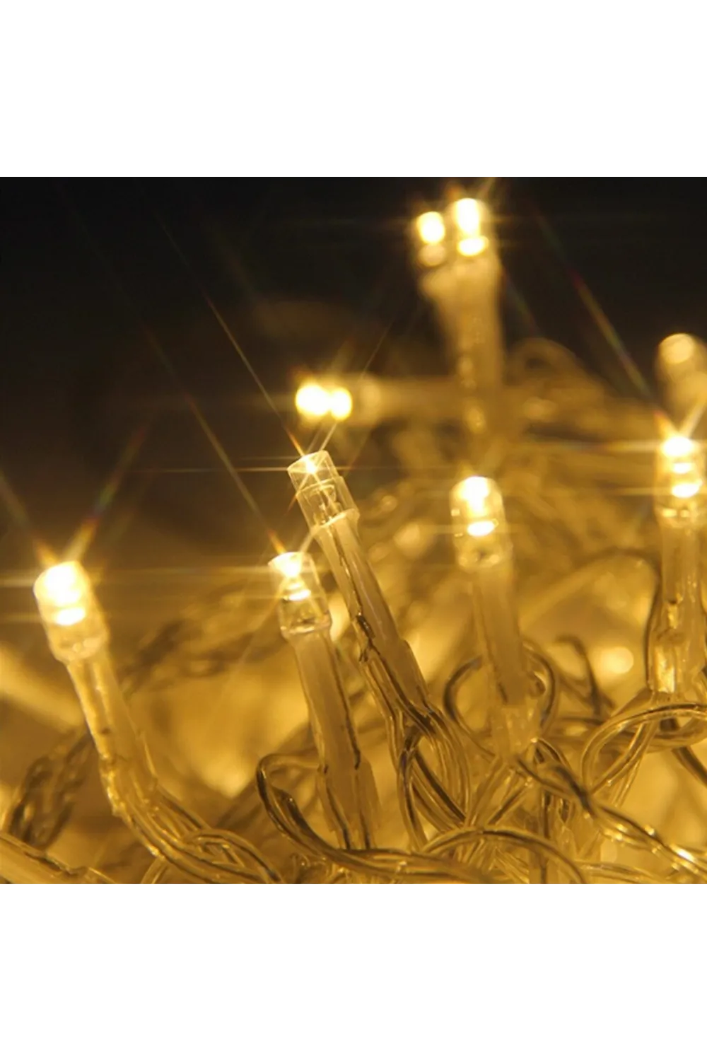 10 Metre 100 Ledli 8 Fonksiyonlu Dekoratif Lambader Sarı Lamba