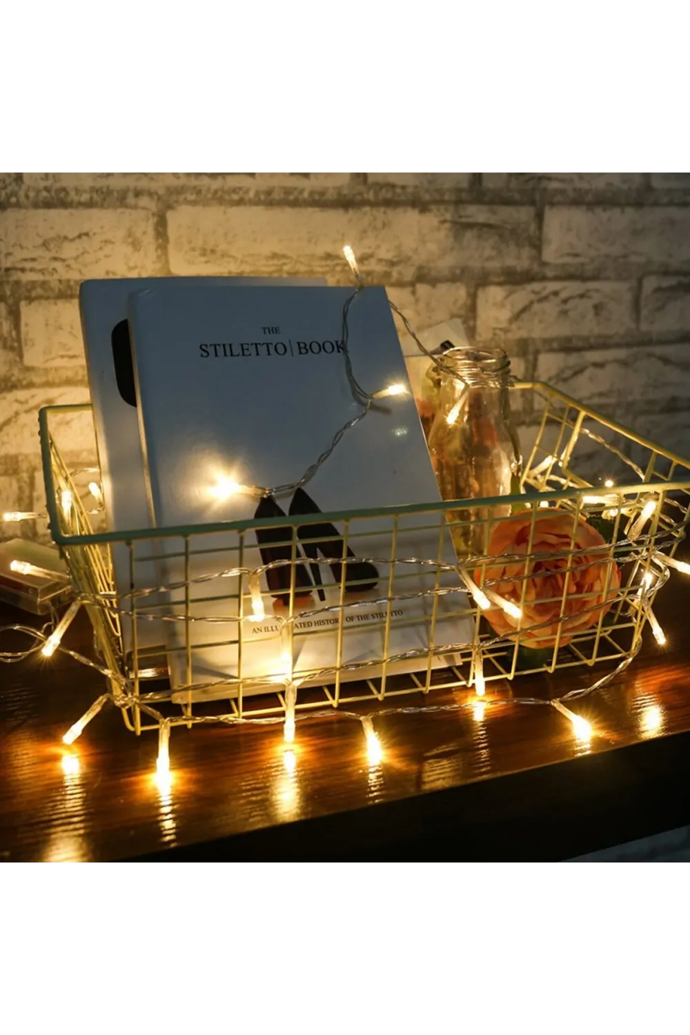 10 Metre 100 Ledli 8 Fonksiyonlu Dekoratif Lambader Sarı Lamba