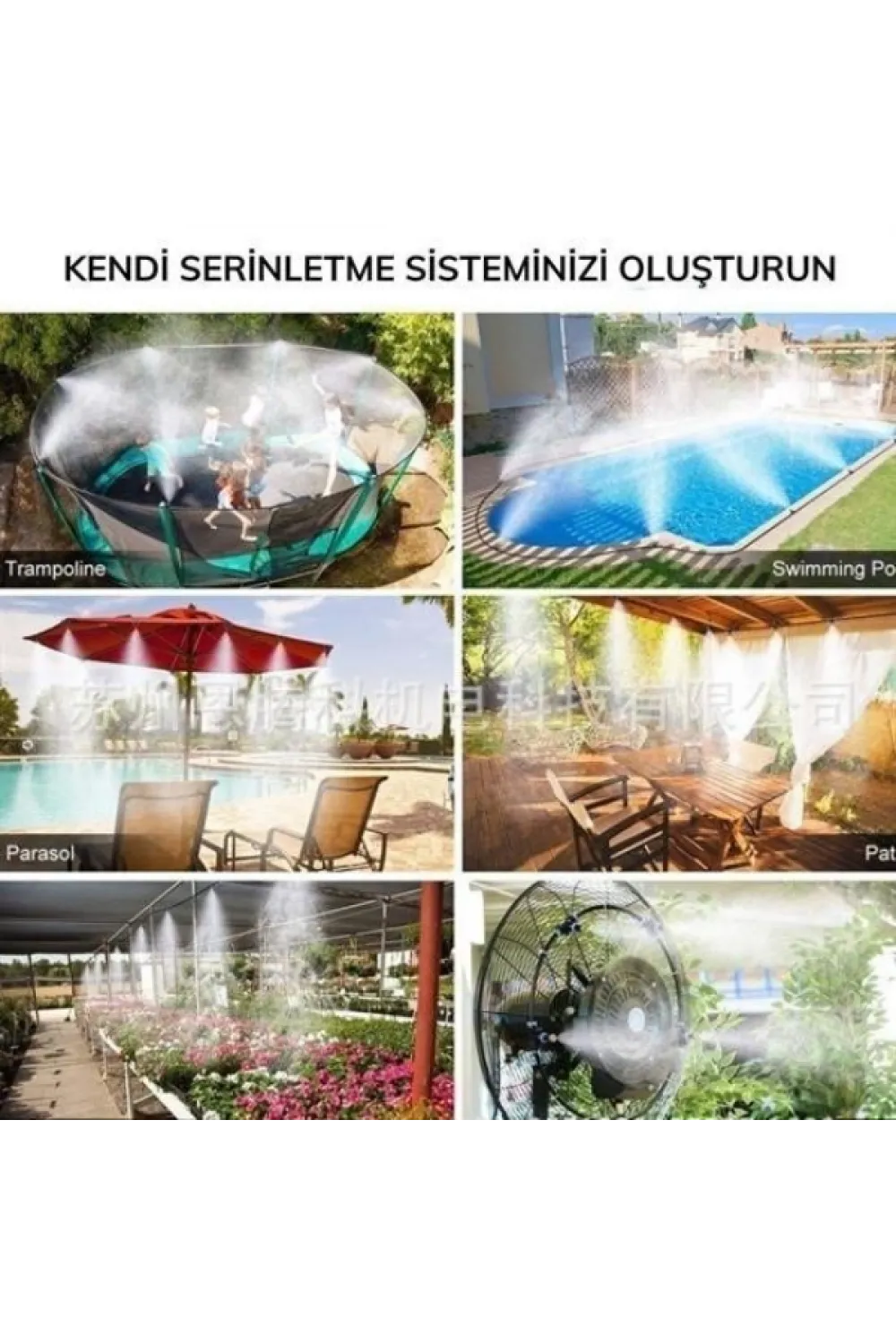 10 Metre Kendin Yap Açık Alan Serinletme ve Nemlendirme Sistemi