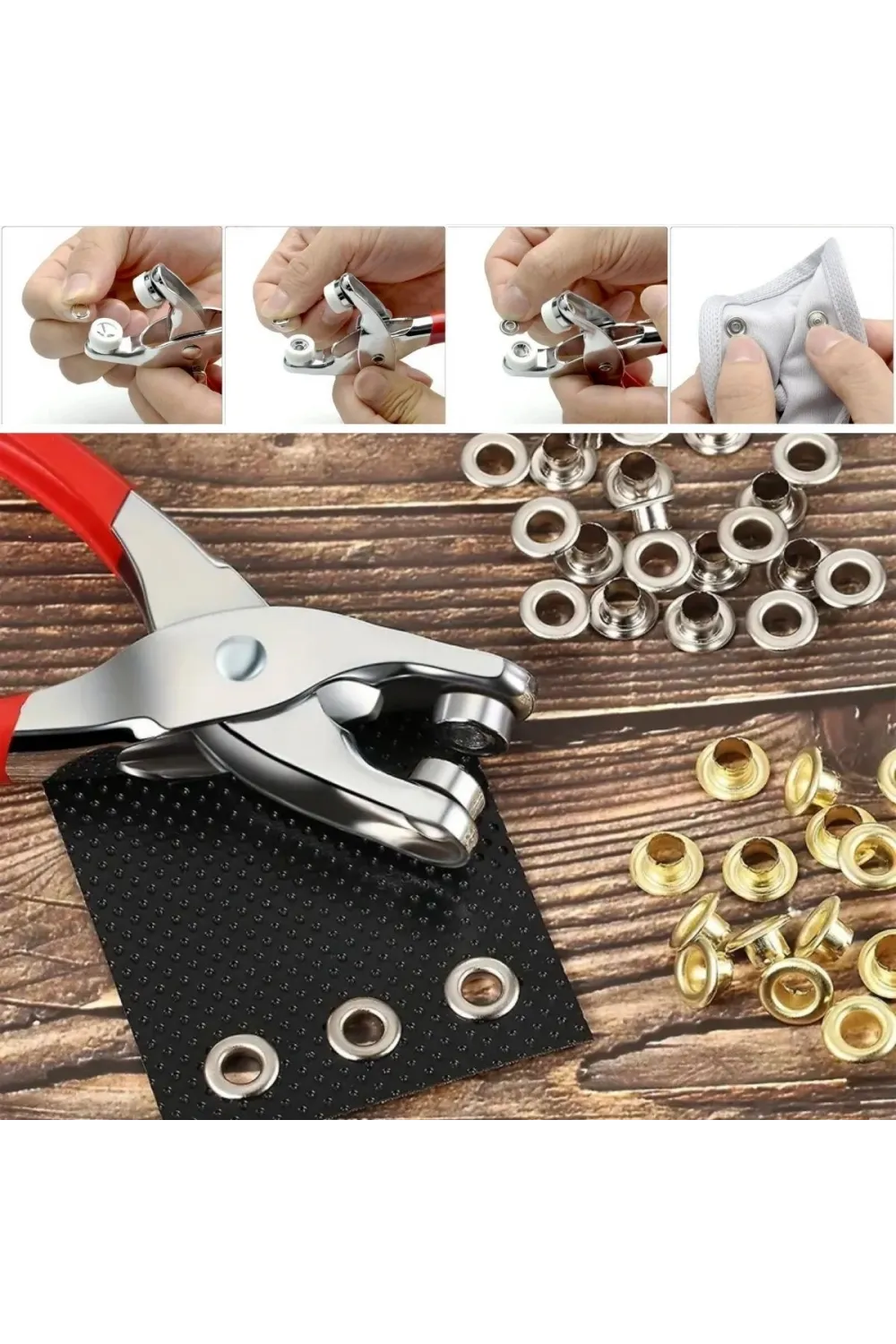 100 adet Paslanmaz Çelik Çıtçıt ve Pense Seti Metal Çıt Çıt Makinesi