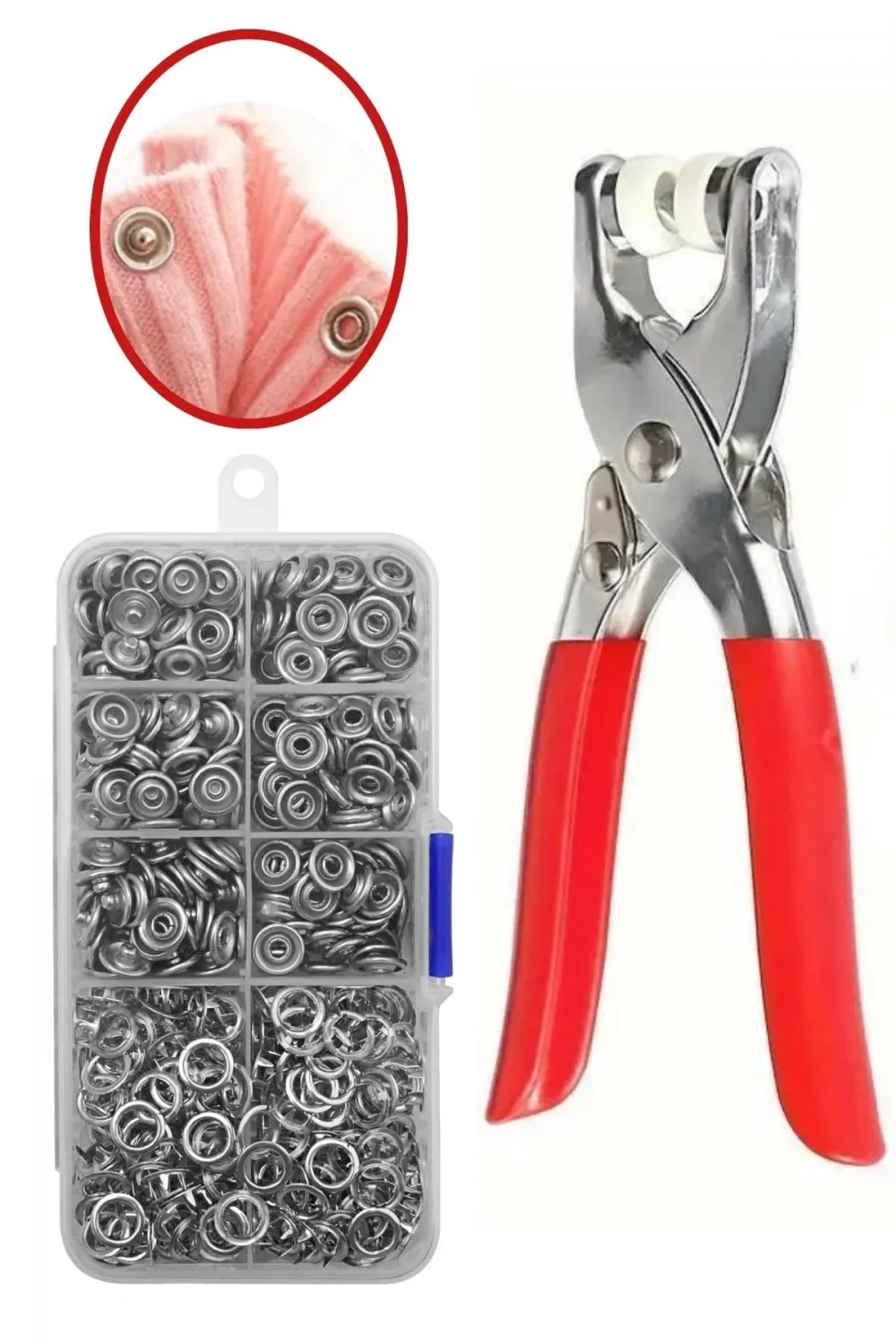 100 adet Paslanmaz Çelik Çıtçıt ve Pense Seti Metal Çıt Çıt Makinesi