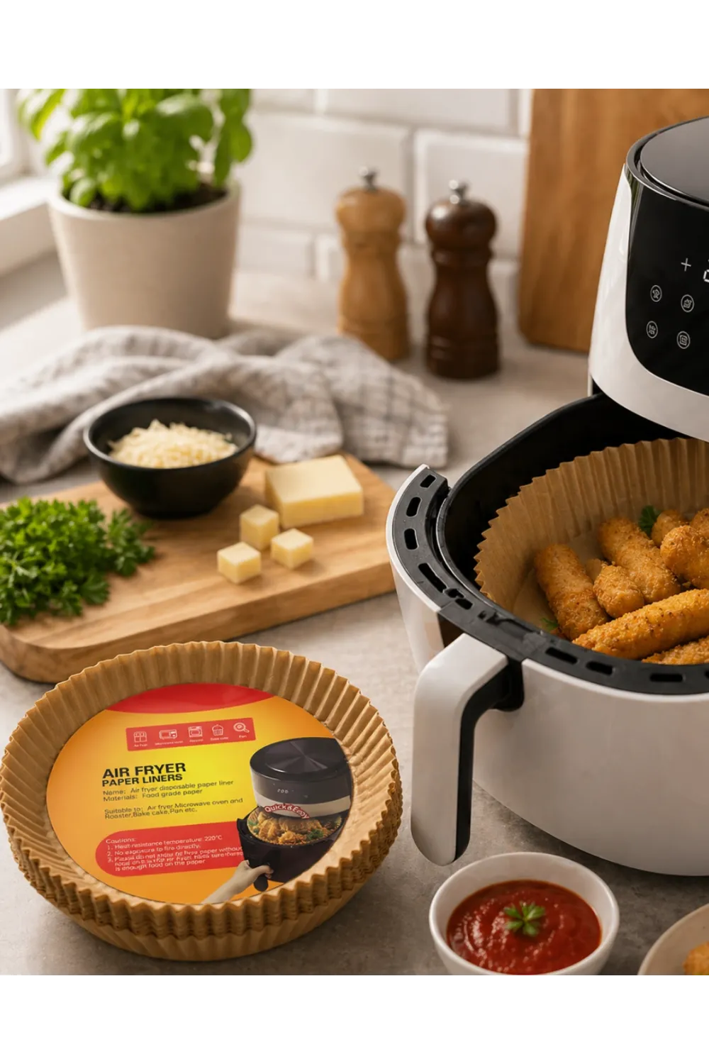100 Parça Airfryer Kağıdı Tek Kullanımlık Temiz Pişirme Kağıdı