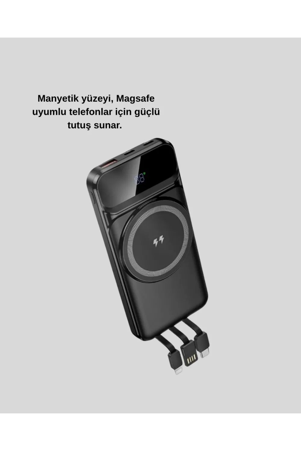 10000 Mah Kablosuz Powerbank – 15w Hızlı Şarj,  Type-c Çoklu Çıkışlı