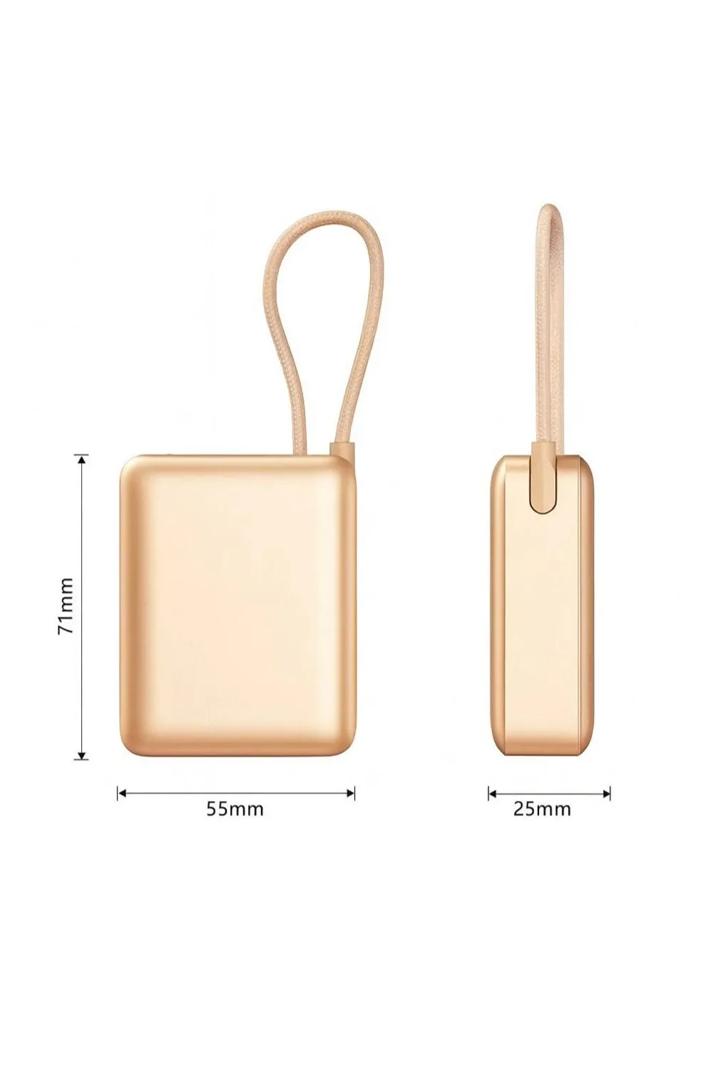 10.000mAh LCD Göstergeli Type-C Giriş & Çıkışlı 20W Dahili Type-C Kablolu Powerbank
