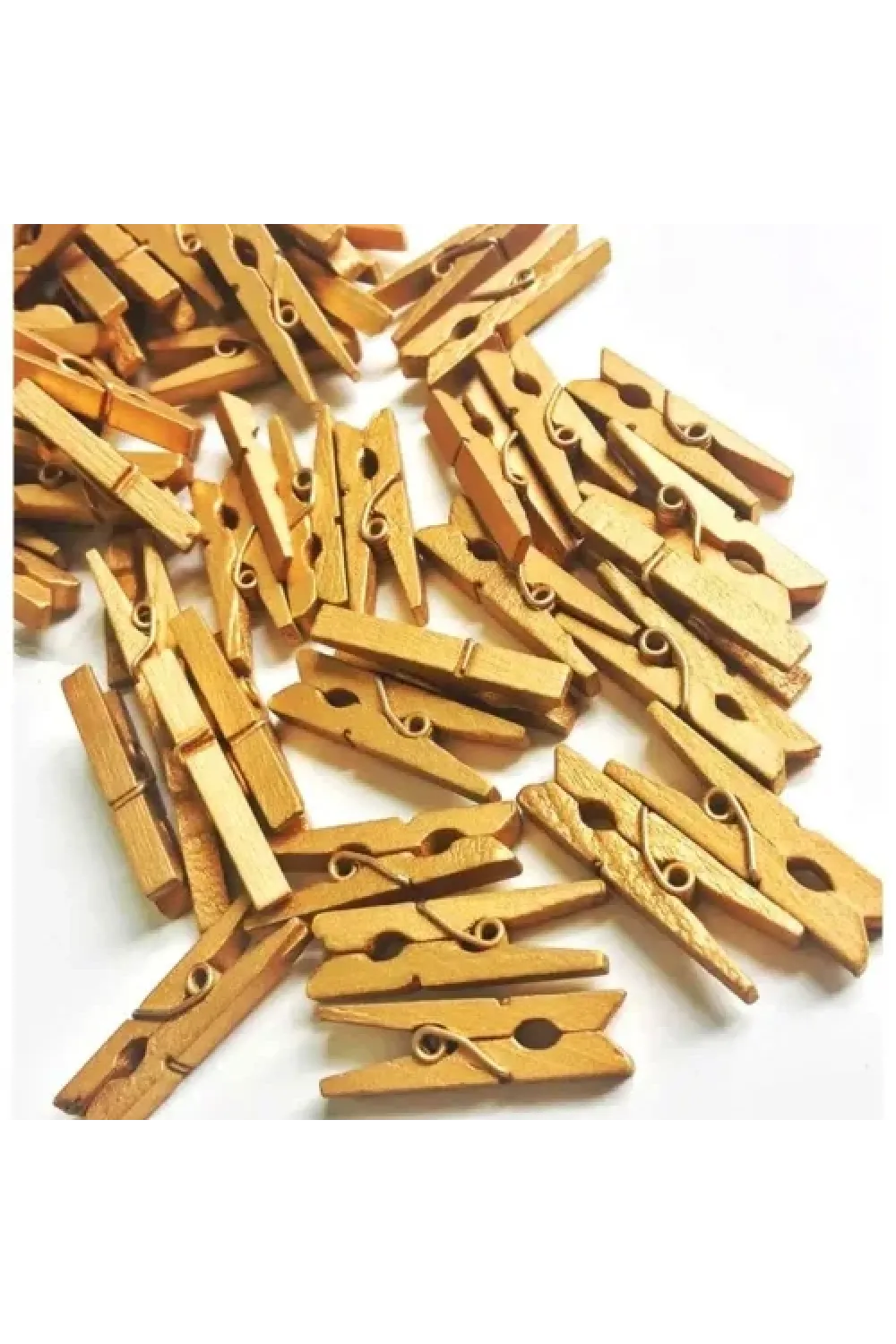 100lü Gold Ahşap Mandal Seti