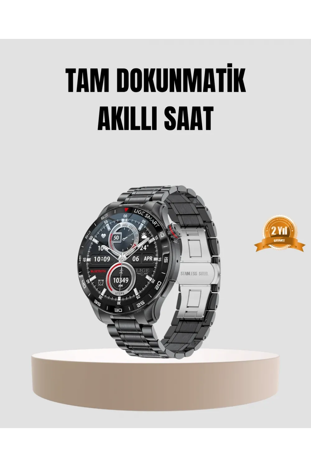 100mah Şarjlı Akıllı Saat – Mesaj Bildirimi, Müzik Kontrolü Ve Ergonomik Tasarım
