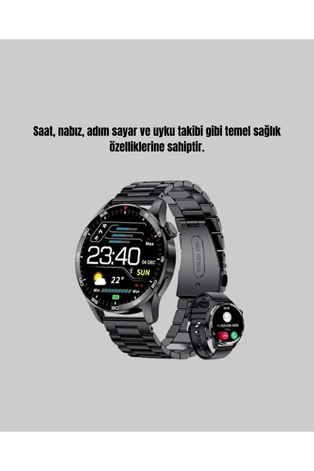 100mah Şarjlı Akıllı Saat – Mesaj Bildirimi, Müzik Kontrolü Ve Ergonomik Tasarım