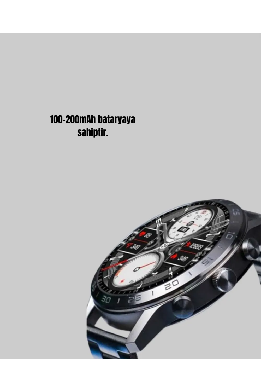 100mah Şarjlı Akıllı Saat – Mesaj Bildirimi, Müzik Kontrolü Ve Ergonomik Tasarım