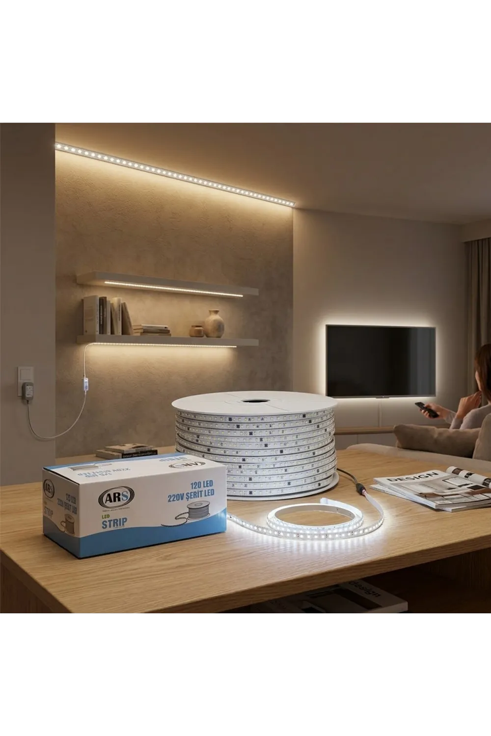100mt 6500k - Beyaz Dış Mekan Şerit Led 220v 120led Ars-348985