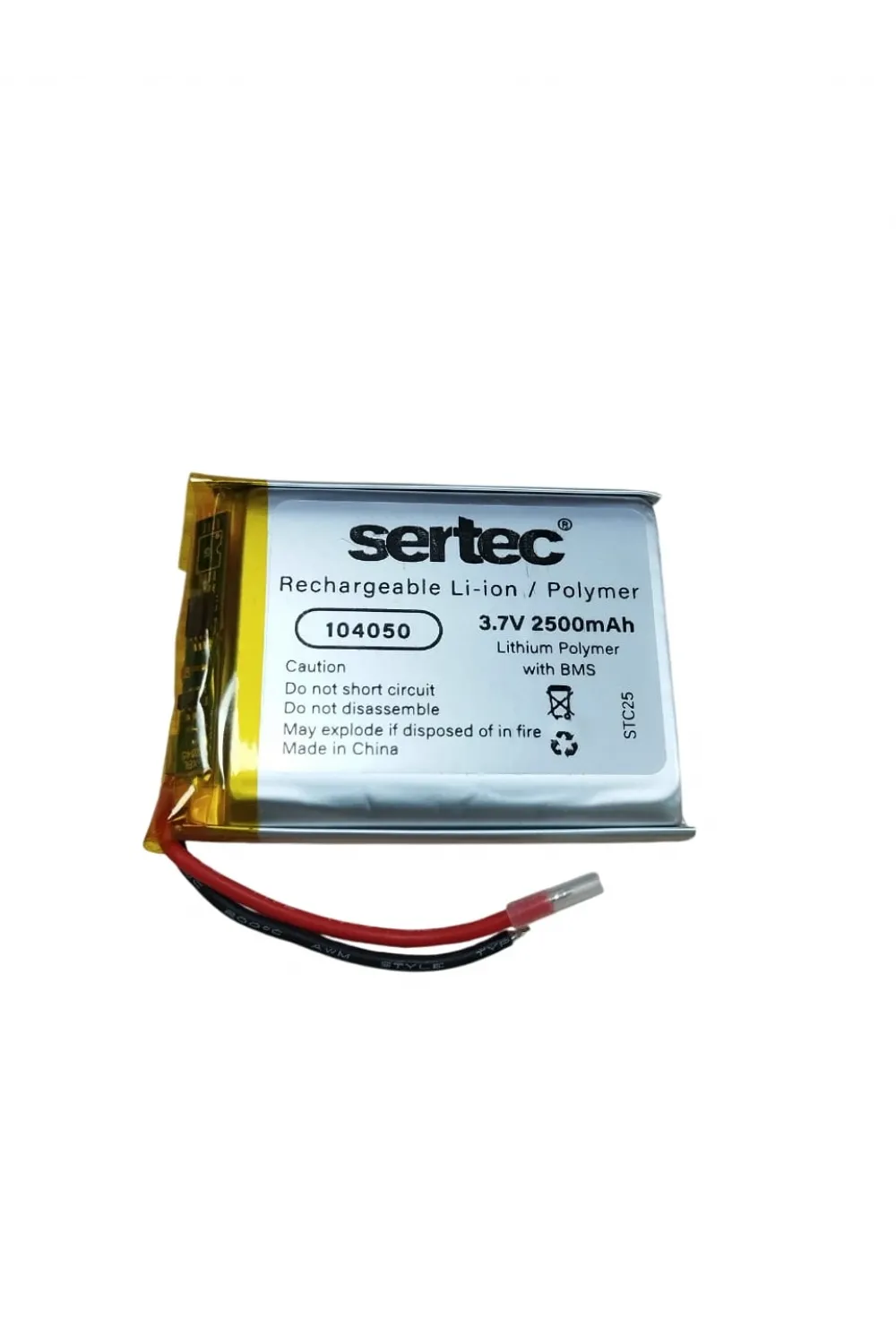 104050 3.7V 2500mAh Li-Polymer Pil (Devreli/1.5A)