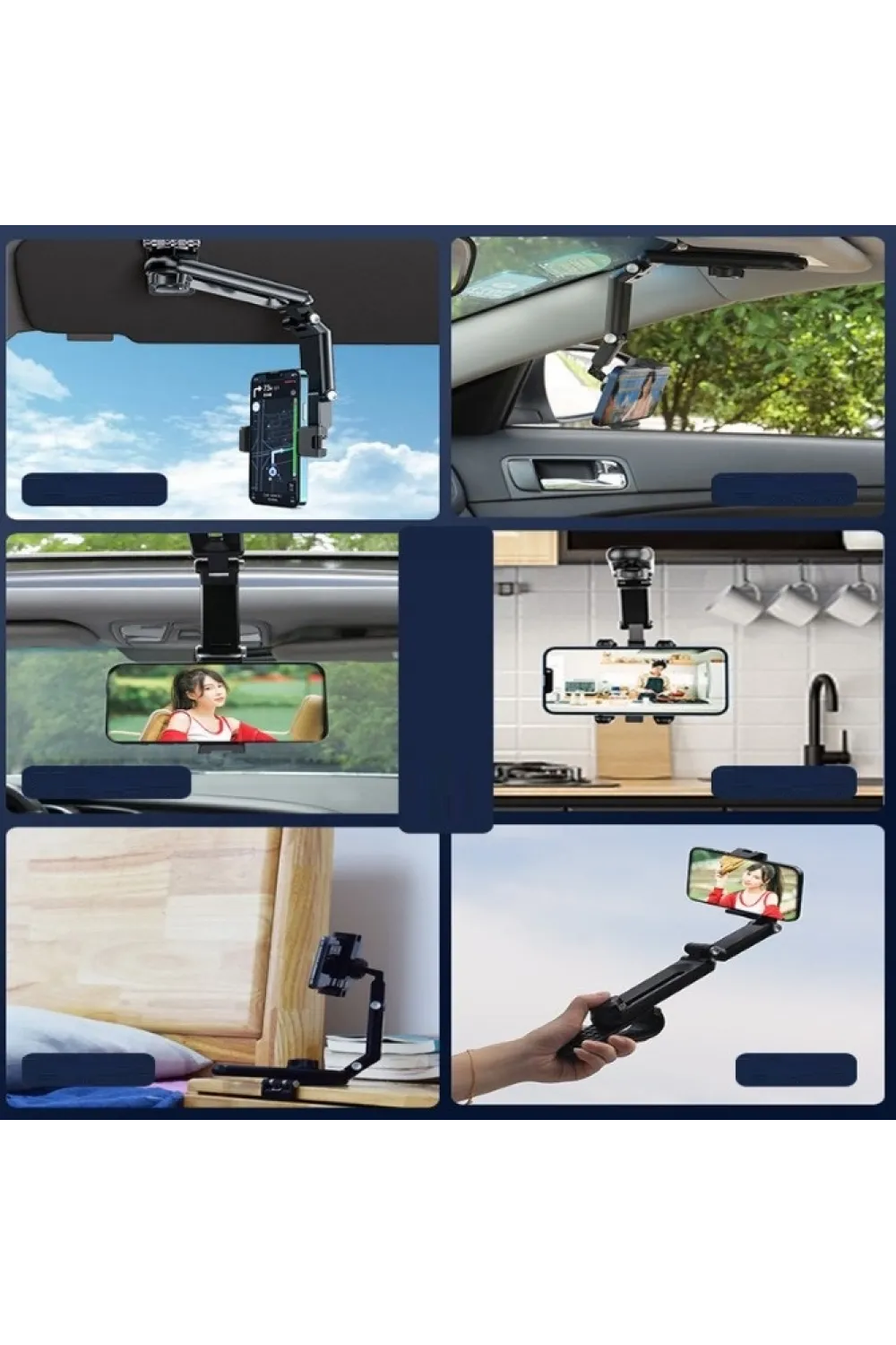 1080° Dönebilen Çok Fonksiyonlu Telefon Tutucu